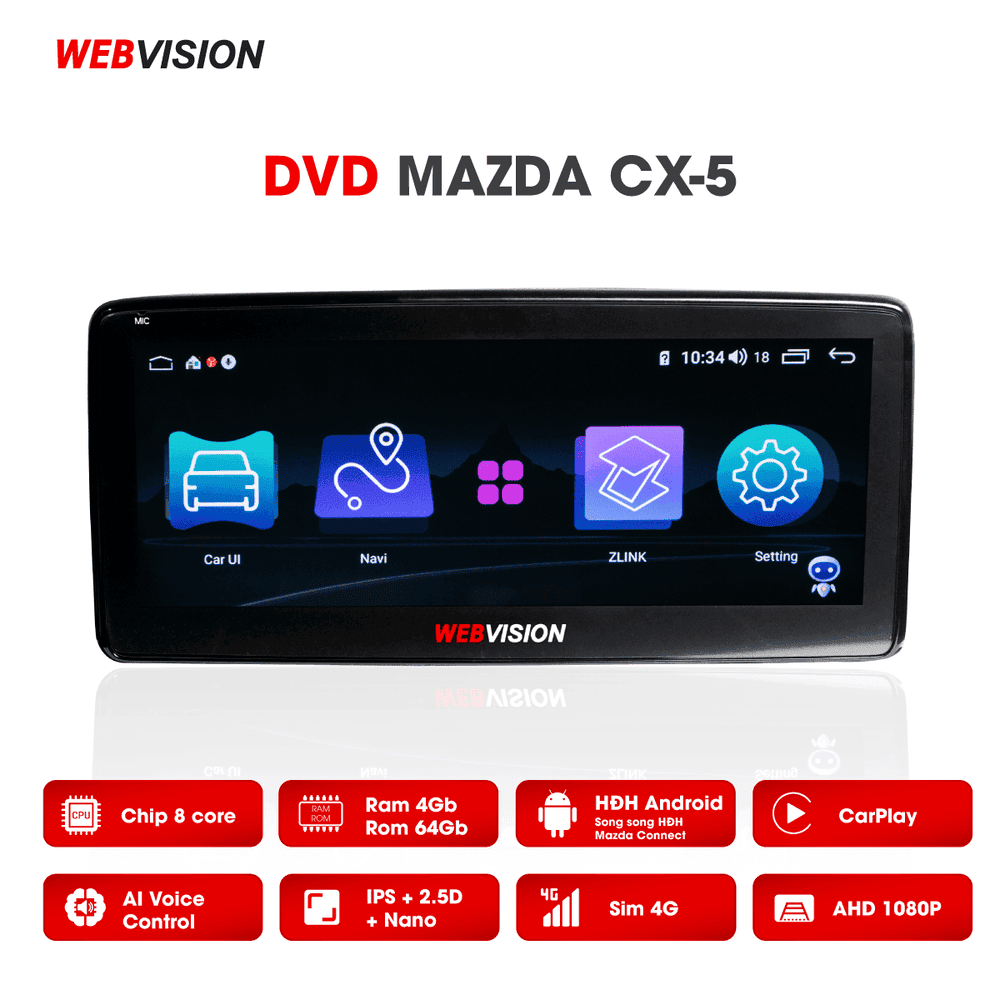 MÀN HÌNH ANDROID WEBVISION CHO XE MAZDA CX-5 2018 – 2021