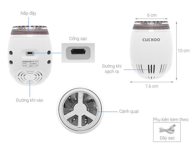 6. Máy lọc không khí mini Cuckoo CAC-03V10W - Đánh giá và tính năng.